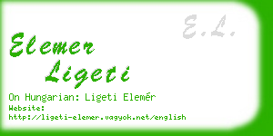 elemer ligeti business card